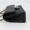 CHANEL Matelasse 23 Chain Shoulder Bag Lamb Skin Black Gold CC Auth 138087SM-3