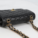 CHANEL Matelasse 23 Chain Shoulder Bag Lamb Skin Black Gold CC Auth 138087SM-6
