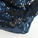 CHANEL Shoulder Bag Sequin Blue Silver CC Auth 138088M-16