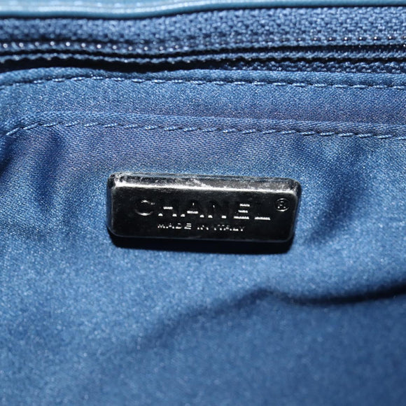 CHANEL Shoulder Bag Sequin Blue Silver CC Auth 138088M