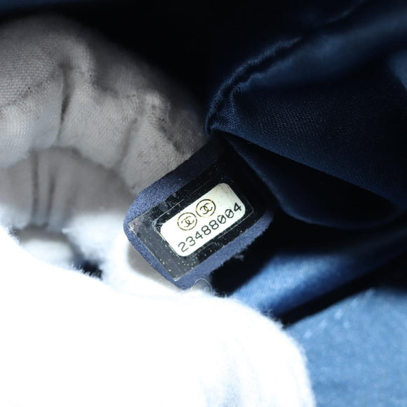 CHANEL Shoulder Bag Sequin Blue Silver CC Auth 138088M