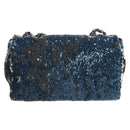 CHANEL Shoulder Bag Sequin Blue Silver CC Auth 138088SM-2