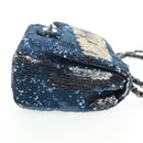 CHANEL Shoulder Bag Sequin Blue Silver CC Auth 138088M-4