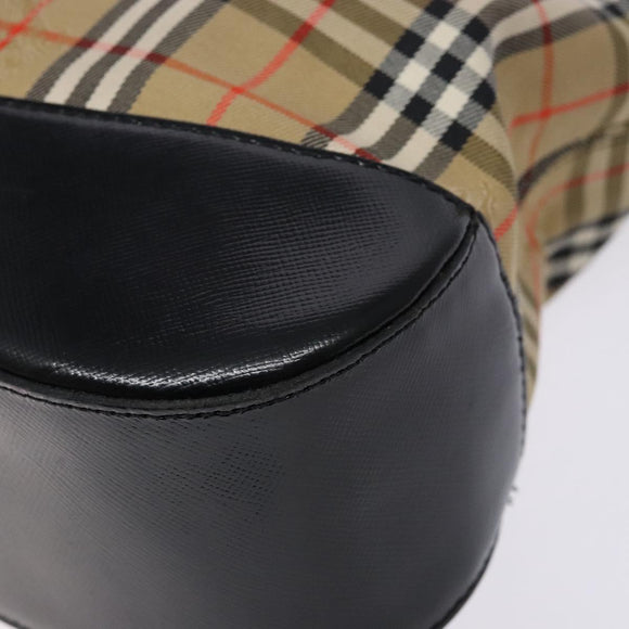 Burberrys Nova Check Shoulder Bag Canvas Beige Gold Auth 138108