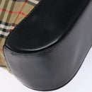 Burberrys Nova Check Shoulder Bag Canvas Beige Gold Auth 138108-16