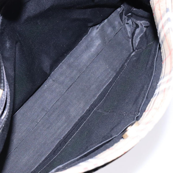 Burberrys Nova Check Shoulder Bag Canvas Beige Gold Auth 138108