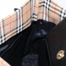 Burberrys Nova Check Shoulder Bag Canvas Beige Gold Auth 138108-19