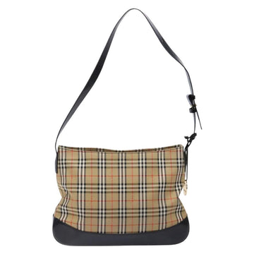 Burberrys Nova Check Shoulder Bag Canvas Beige Gold Auth 138108 - 0