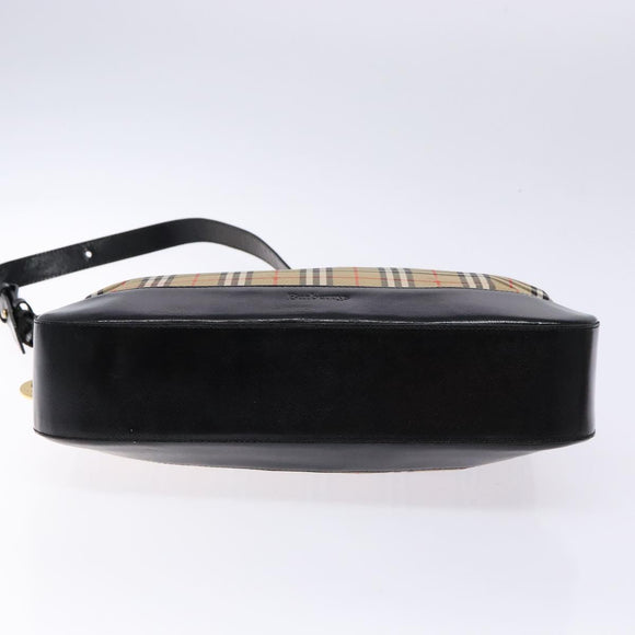 Burberrys Nova Check Shoulder Bag Canvas Beige Gold Auth 138108