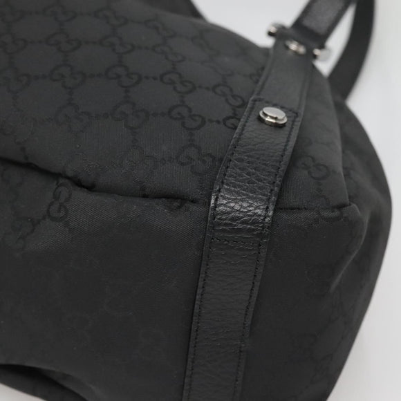 GUCCI GG Canvas Abbey Tote Bag Nylon Outlet Brown Silver 293578 Auth 138110