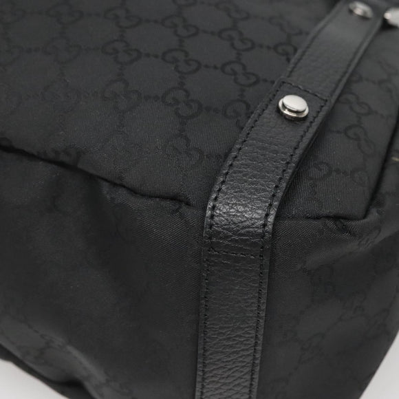 GUCCI GG Canvas Abbey Tote Bag Nylon Outlet Brown Silver 293578 Auth 138110