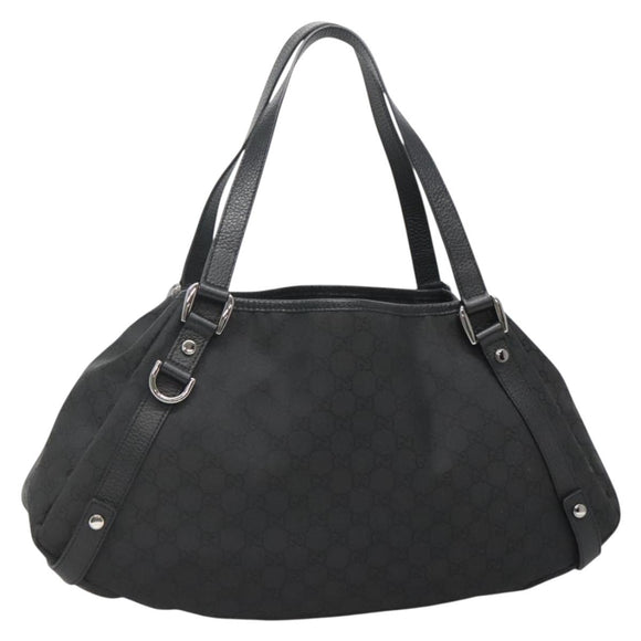 GUCCI GG Canvas Abbey Tote Bag Nylon Outlet Brown Silver 293578 Auth 138110