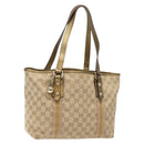 GUCCI GG Canvas Sherry Line Tote Bag Beige Gold 137396 Auth 138114-1
