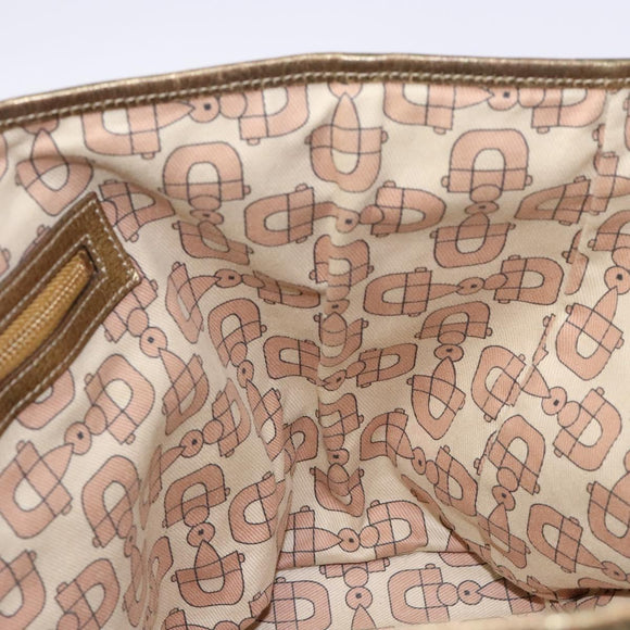 GUCCI GG Canvas Sherry Line Tote Bag Beige Gold 137396 Auth 138114