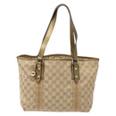 GUCCI GG Canvas Sherry Line Tote Bag Beige Gold 137396 Auth 138114-2