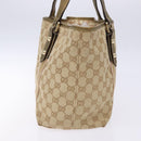 GUCCI GG Canvas Sherry Line Tote Bag Beige Gold 137396 Auth 138114-4