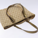 GUCCI GG Canvas Sherry Line Tote Bag Beige Gold 137396 Auth 138114-6