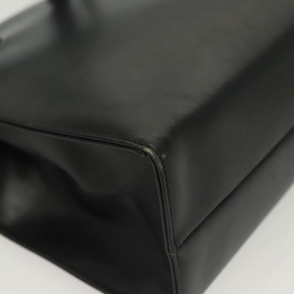 GUCCI Tote Bag Leather Gold Black 000 2058 0569 0 Auth 138115