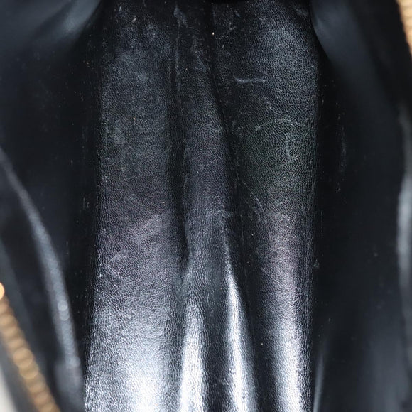 GUCCI Tote Bag Leather Gold Black 000 2058 0569 0 Auth 138115