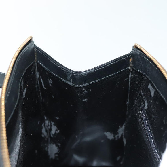 GUCCI Tote Bag Leather Gold Black 000 2058 0569 0 Auth 138115