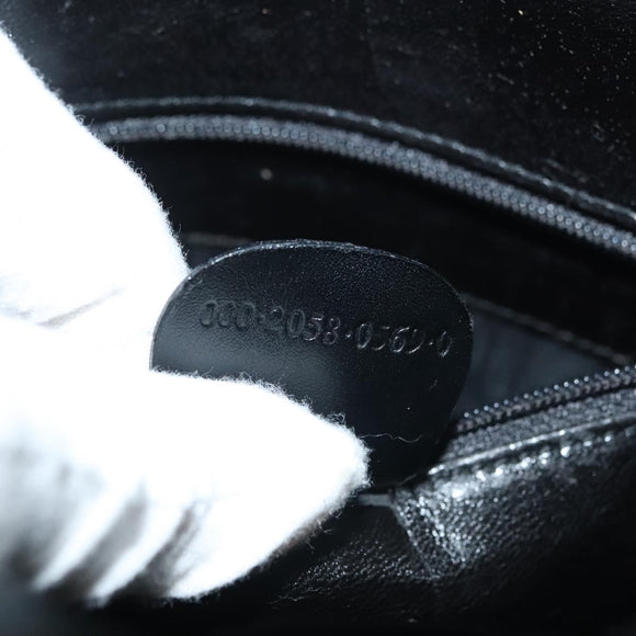 GUCCI Tote Bag Leather Gold Black 000 2058 0569 0 Auth 138115