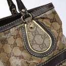 GUCCI GG Crystal Hand Bag Coated Canvas Beige Gold 223964 Auth 138117-14