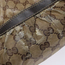 GUCCI GG Crystal Hand Bag Coated Canvas Beige Gold 223964 Auth 138117-9