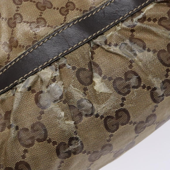 GUCCI GG Crystal Hand Bag Coated Canvas Beige Gold 223964 Auth 138117