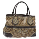 GUCCI GG Crystal Hand Bag Coated Canvas Beige Gold 223964 Auth 138117-1
