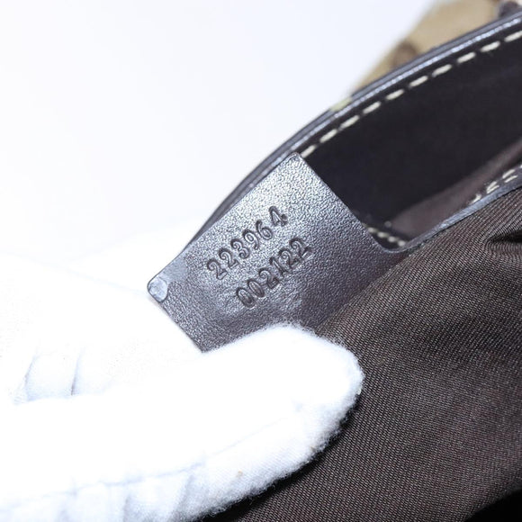 GUCCI GG Crystal Hand Bag Coated Canvas Beige Gold 223964 Auth 138117