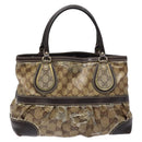 GUCCI GG Crystal Hand Bag Coated Canvas Beige Gold 223964 Auth 138117-2