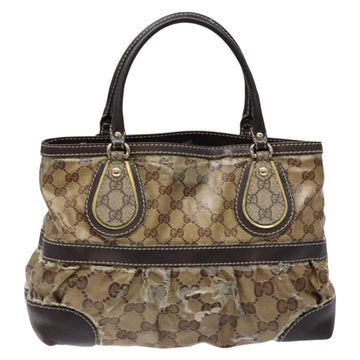 GUCCI GG Crystal Hand Bag Coated Canvas Beige Gold 223964 Auth 138117 - 0