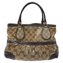 GUCCI GG Crystal Hand Bag Coated Canvas Beige Gold 223964 Auth 138117-2