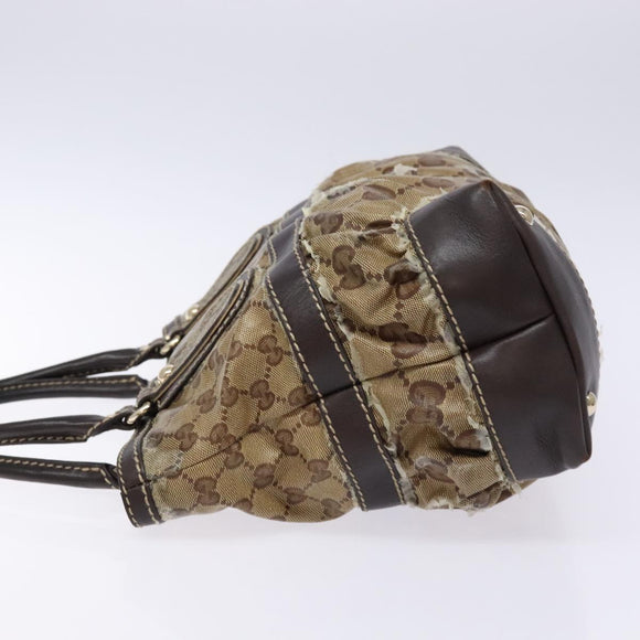 GUCCI GG Crystal Hand Bag Coated Canvas Beige Gold 223964 Auth 138117