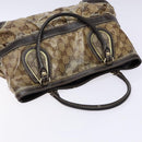 GUCCI GG Crystal Hand Bag Coated Canvas Beige Gold 223964 Auth 138117-6