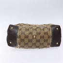 GUCCI GG Crystal Hand Bag Coated Canvas Beige Gold 223964 Auth 138117-9