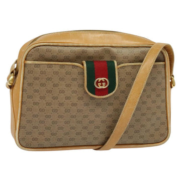 GUCCI Micro GG Supreme Web Sherry Line Bag Beige Gold 001 098 4073 Auth 138118