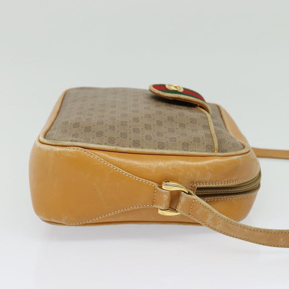 GUCCI Micro GG Supreme Web Sherry Line Bag Beige Gold 001 098 4073 Auth 138118