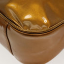 GUCCI Bamboo Hand Bag Patent Leather 2way Gold 001 1705 1638 Auth 138119-16