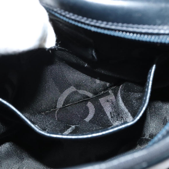 Salvatore Ferragamo Vala Shoulder Bag Leather Navy Gold Auth 138120