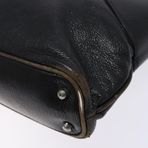 GUCCI Tote Bag Leather Black Silver 113015 Auth 138122