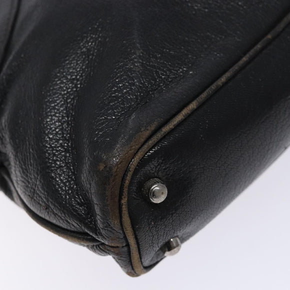 GUCCI Tote Bag Leather Black Silver 113015 Auth 138122