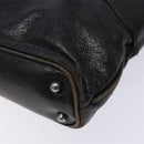 GUCCI Tote Bag Leather Black Silver 113015 Auth 138122-15