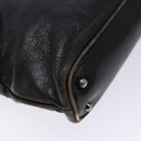 GUCCI Tote Bag Leather Black Silver 113015 Auth 138122-16