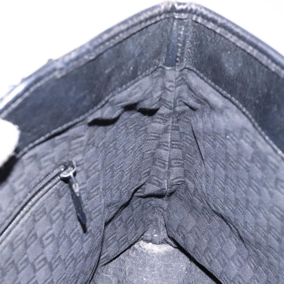 GUCCI Tote Bag Leather Black Silver 113015 Auth 138122