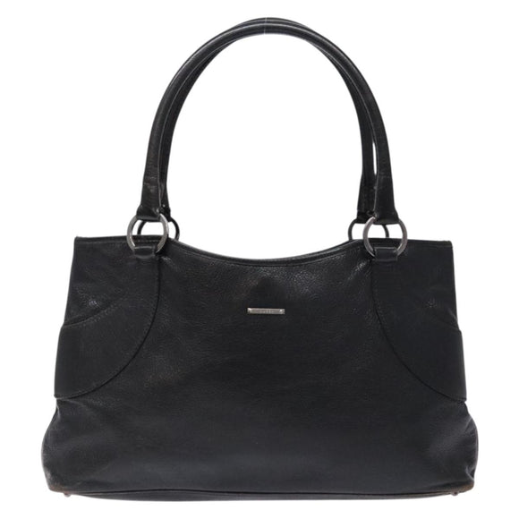 GUCCI Tote Bag Leather Black Silver 113015 Auth 138122
