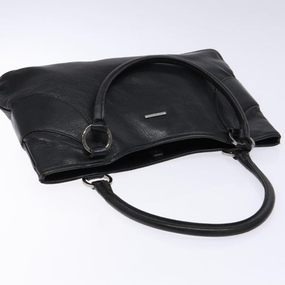 GUCCI Tote Bag Leather Black Silver 113015 Auth 138122