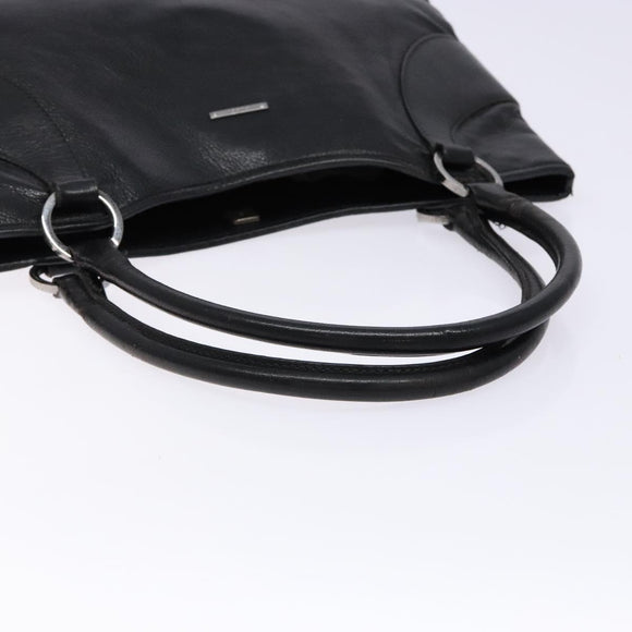 GUCCI Tote Bag Leather Black Silver 113015 Auth 138122