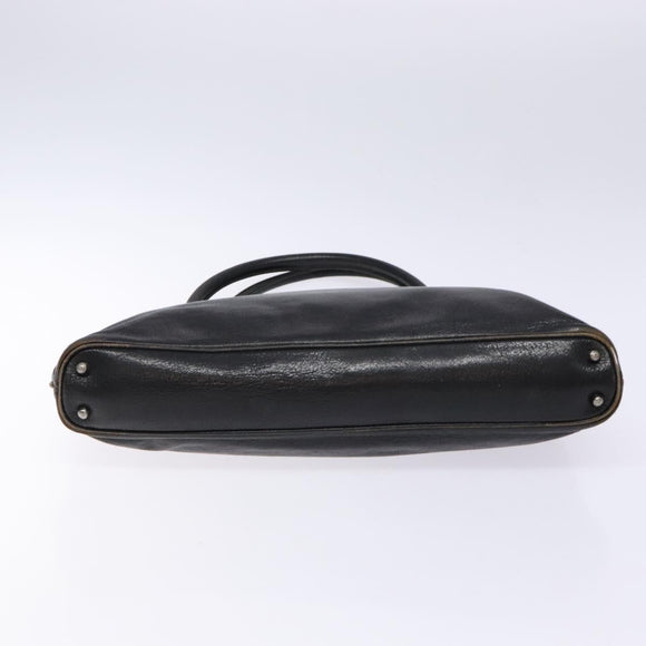GUCCI Tote Bag Leather Black Silver 113015 Auth 138122