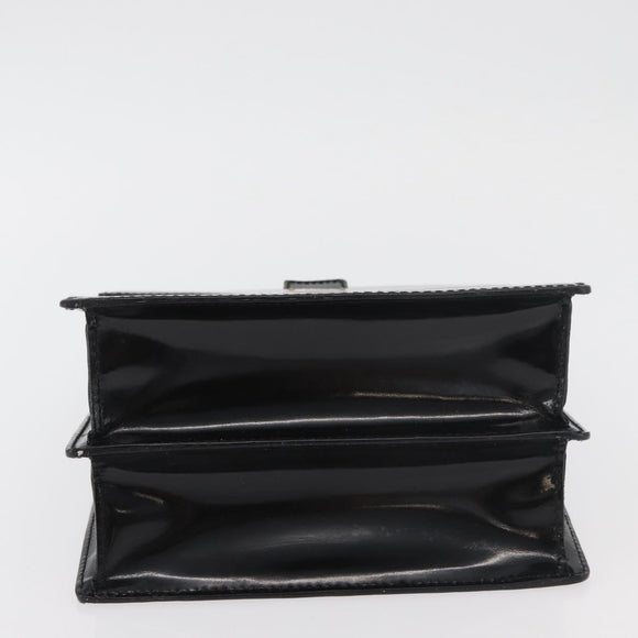 GUCCI Hand Bag Patent leather Black Silver 018 123 1003 Auth 138124